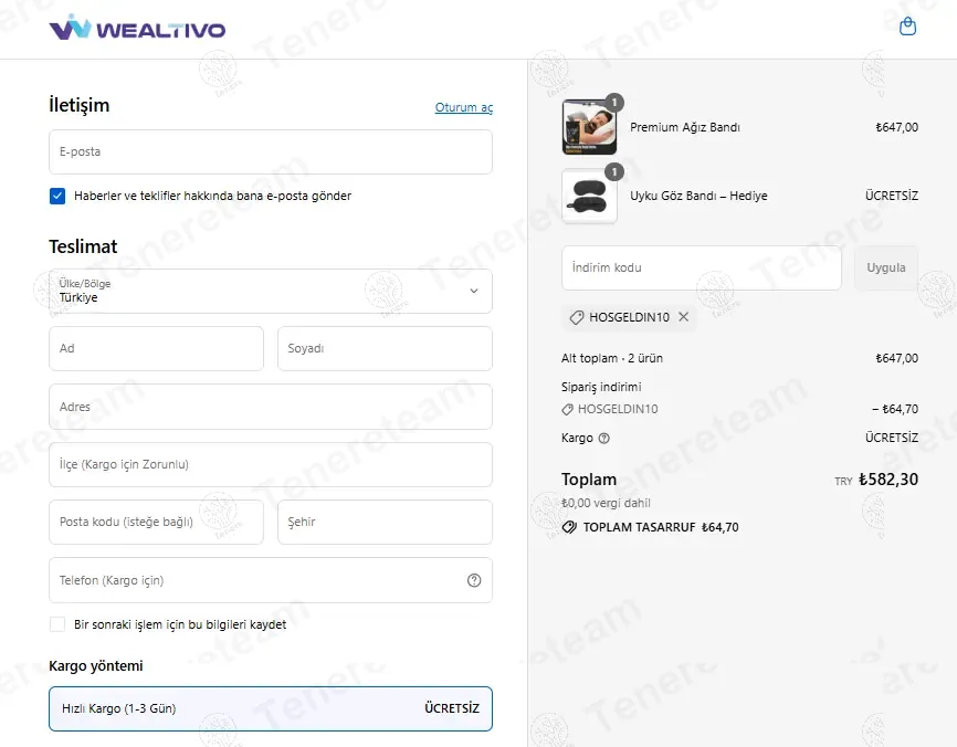 Wealtivo Bant coupon code: 10% off with HOSGELDIN10. Tested and valid as 10 months ago.