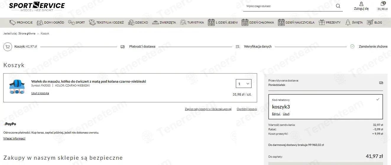 Sportservice PL apply coupon code