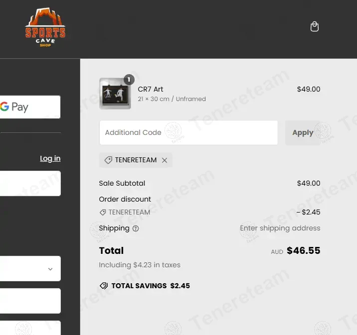 Sports Cave AU coupon code: 5% off with TENERETEAM. Tested and valid as 1 year ago.