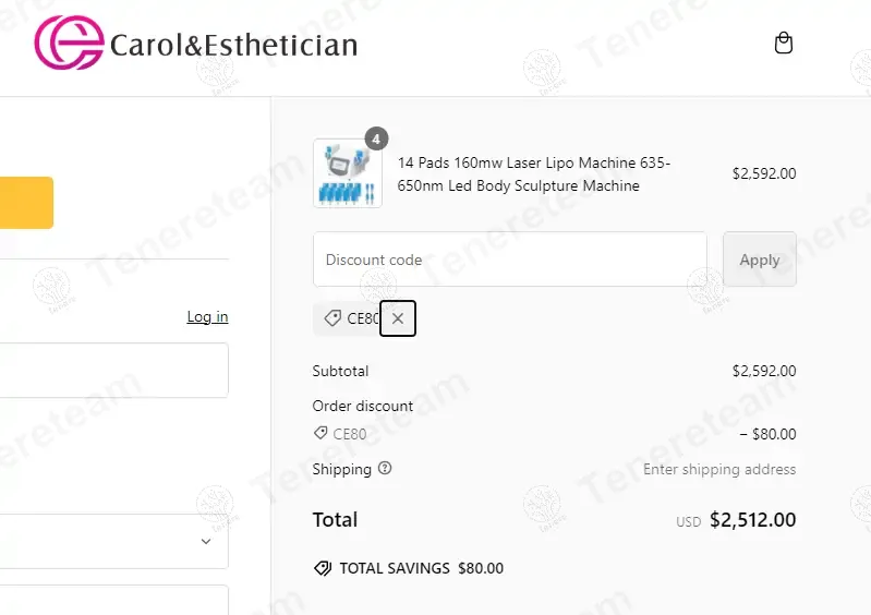 Carol Esthetician coupon code verified as working at checkout