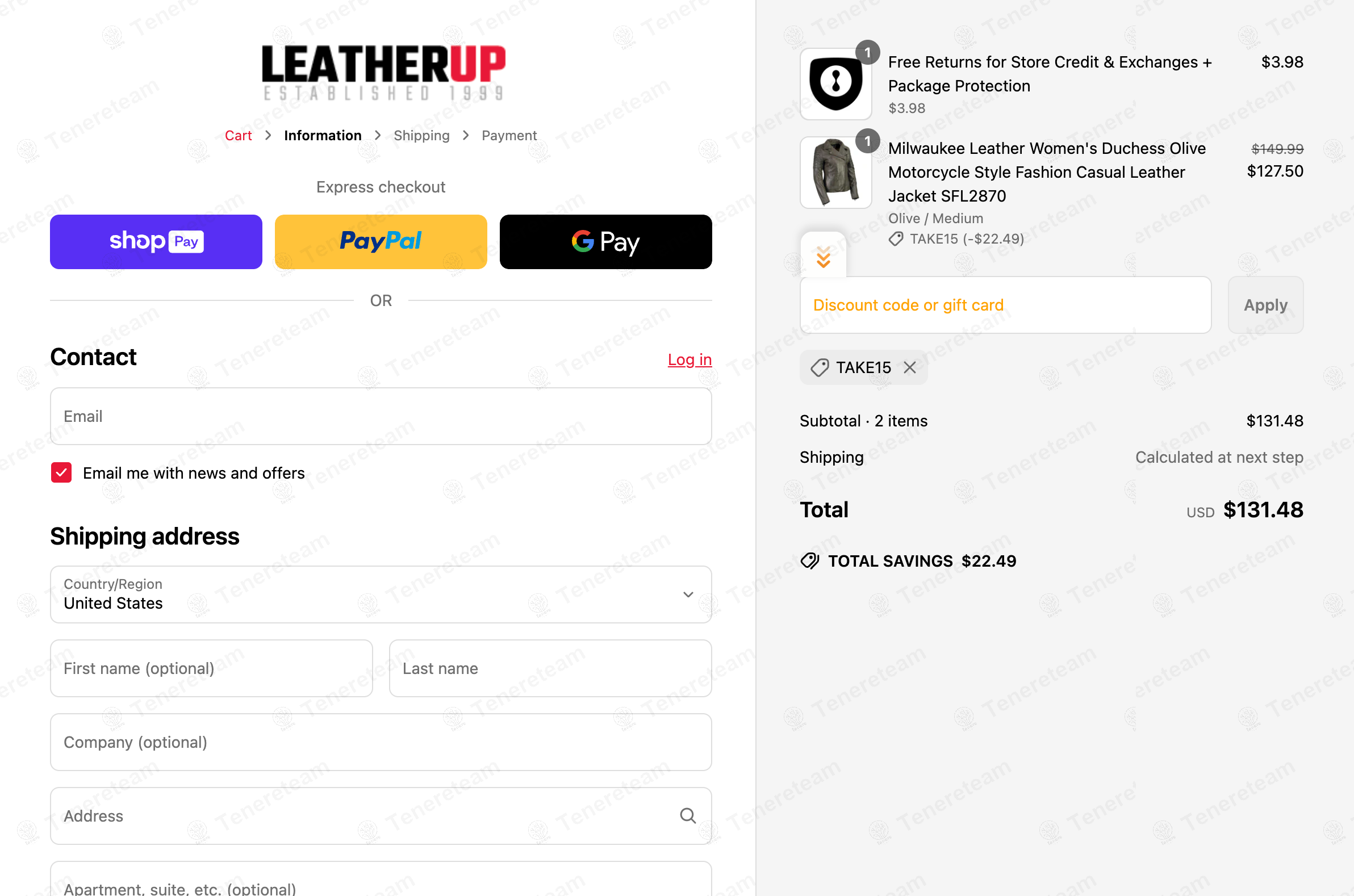 LeatherUp coupon code: 15% off with TAKE15. Tested and valid as 1 year ago.
