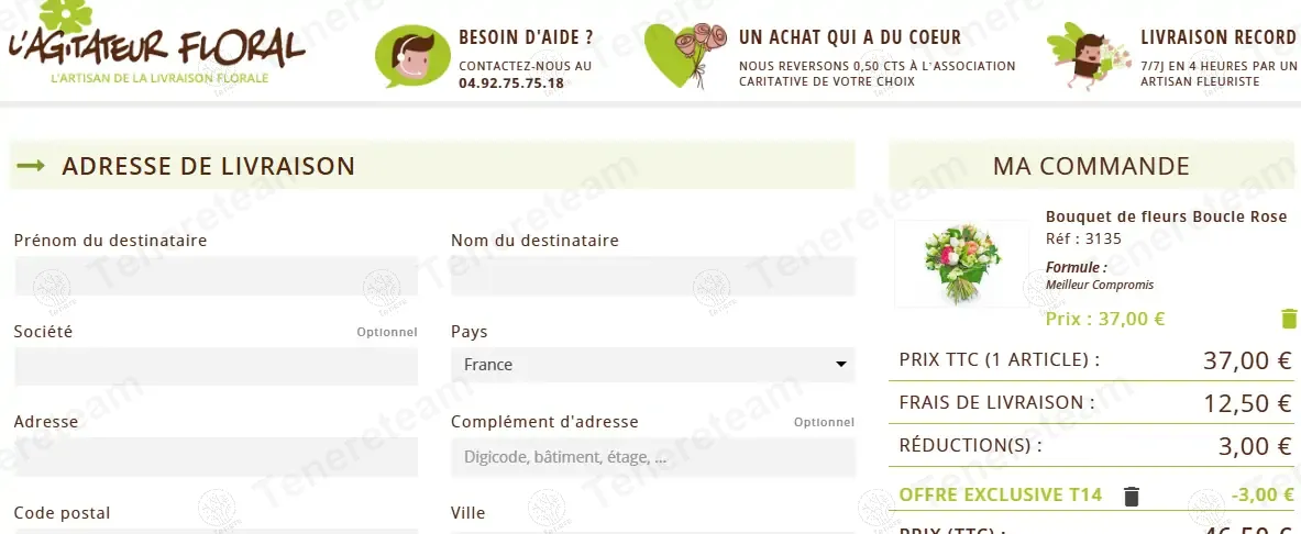 Agitateur Floral coupon code: €3 off with T14. Tested and valid as 9 months ago.