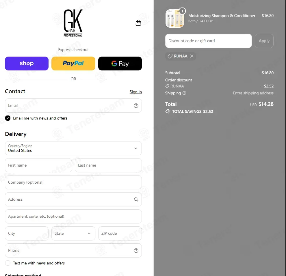 GKhair coupon code: 15% off with RUNAA. Tested and valid as 1 month ago.