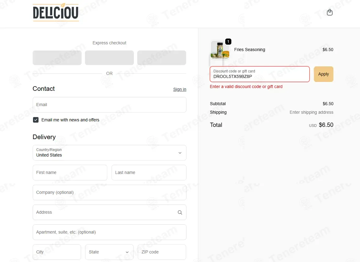 Deliciou coupon code: 5% off with DROOL5TX59BZ8P. Tested and valid as 1 month ago.