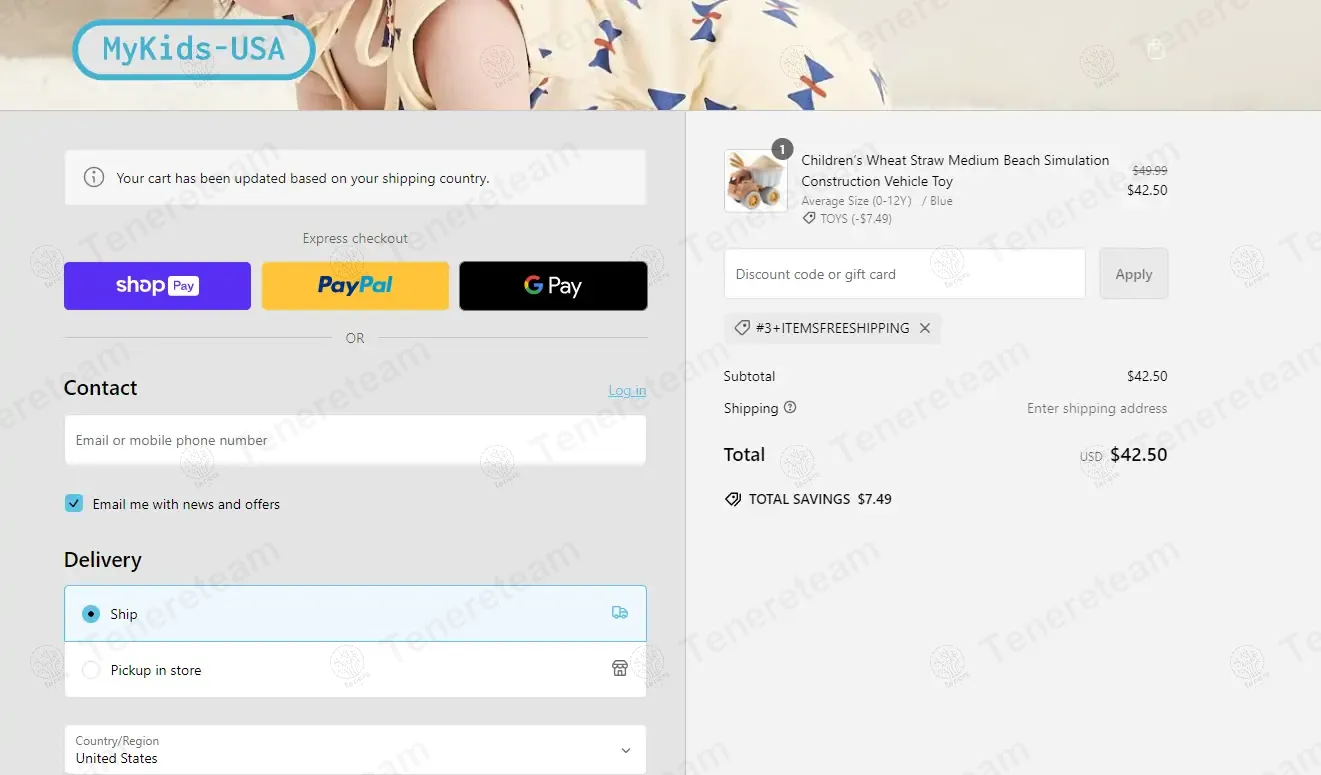 My Kids USA coupon code: Sale off with #3+ITEMSFREESHIPPING. Tested and valid as 1 year ago.