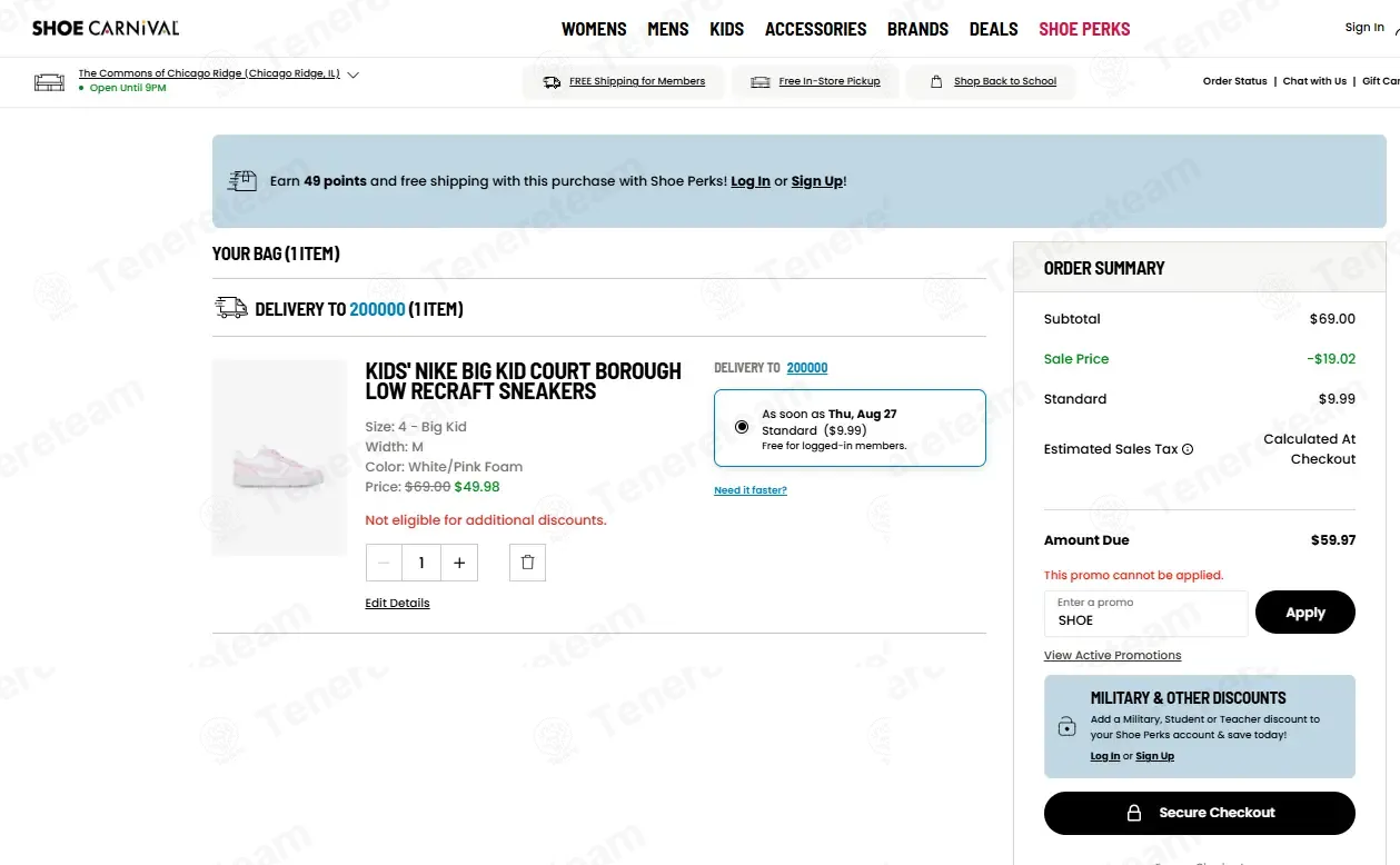 Shoe Carnival coupon code: 10% off with SHOE. Tested and valid as 1 week ago.