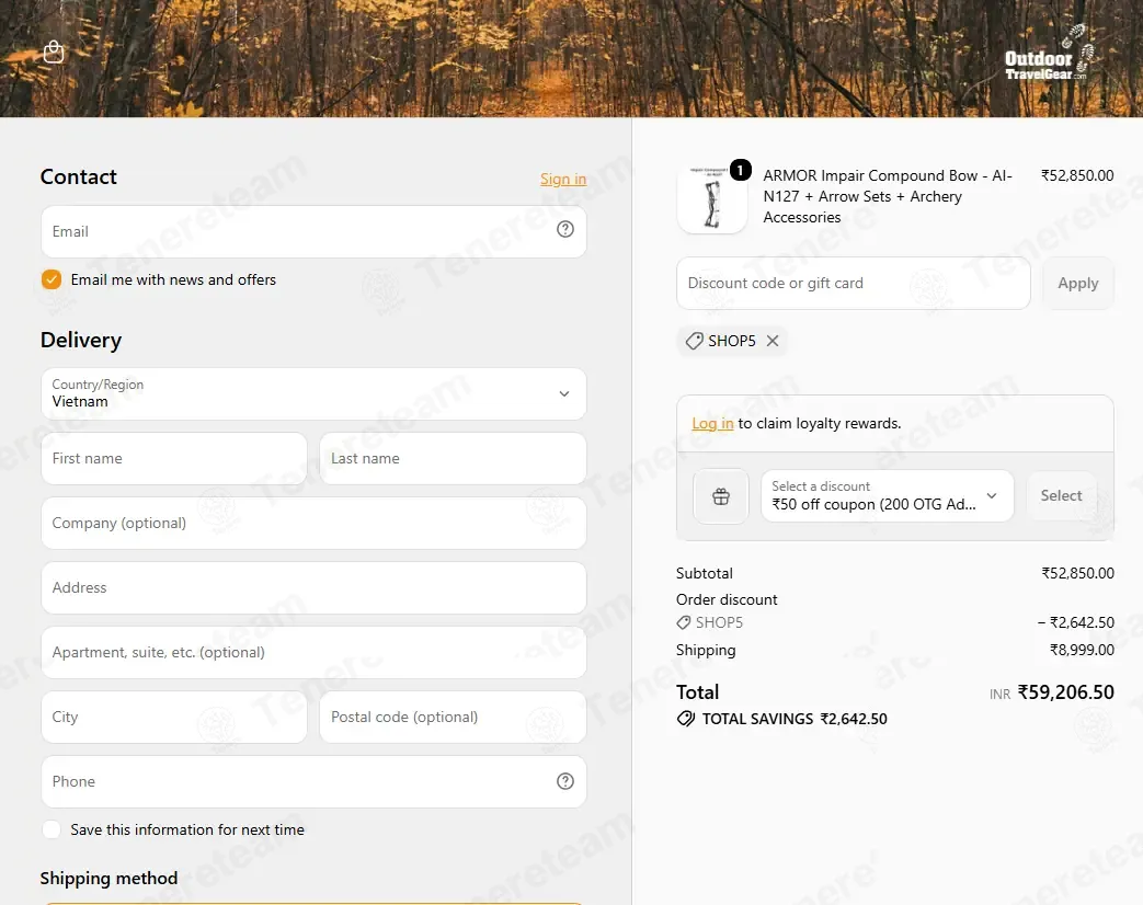Outdoor Travel Gear coupon code: 5% off with SHOP5. Tested and valid as 14 hours ago.