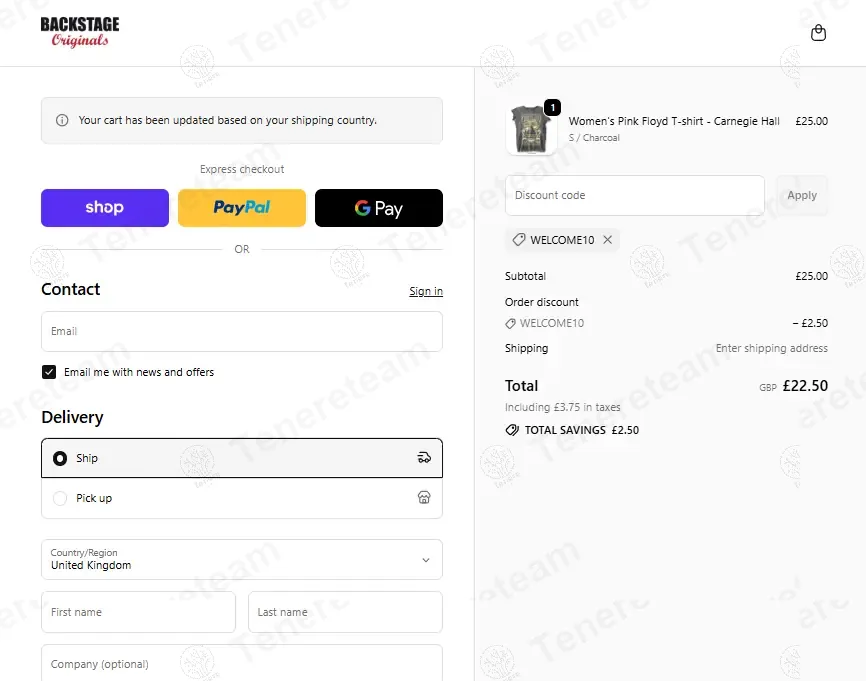 Backstage Originals coupon code: 10% off with WELCOME10. Tested and valid as 8 months ago.