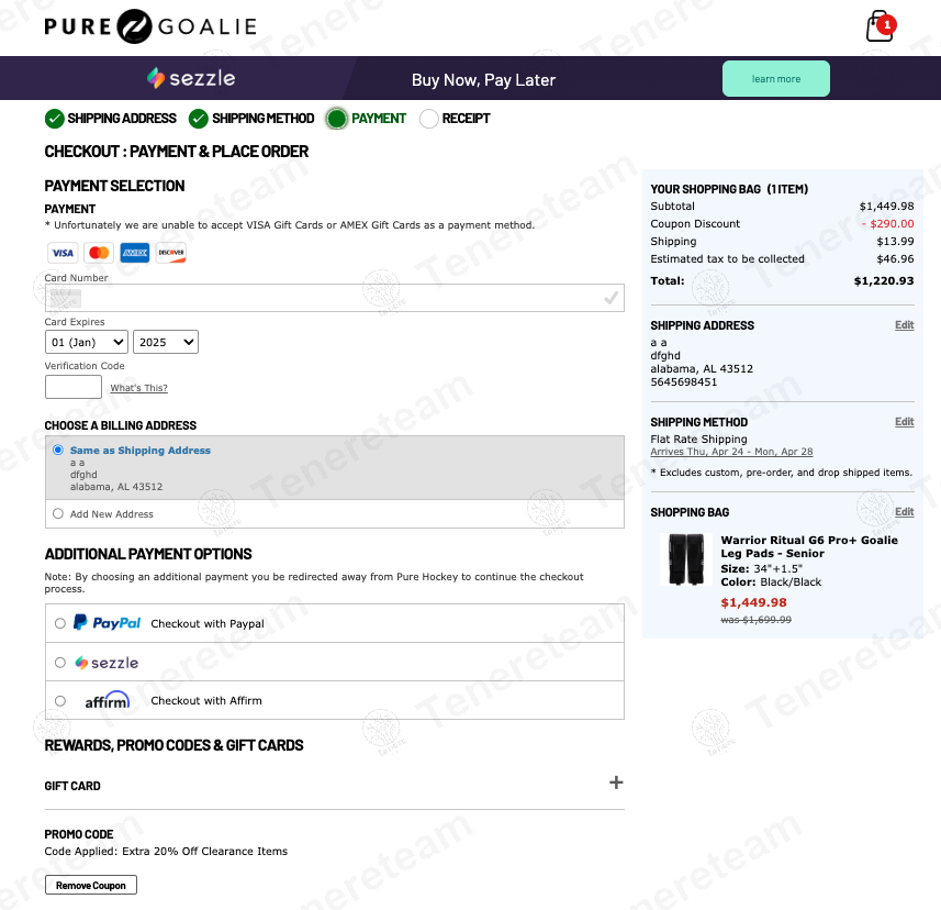 Total Goalie coupon code: 20% off with CLEAN20. Tested and valid as 1 year ago.