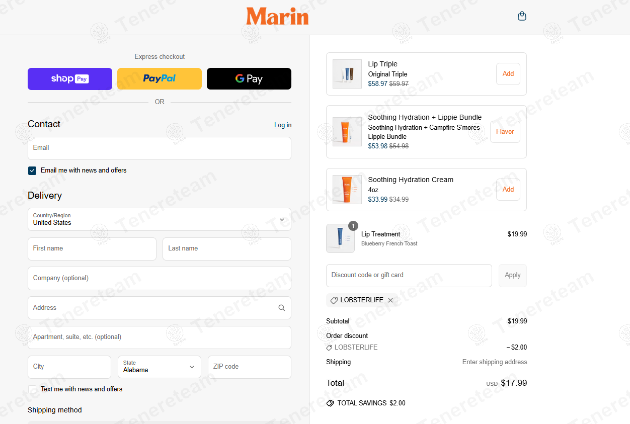 Marin Skincare coupon code: 10% off with LOBSTERLIFE. Tested and valid as 1 year ago.