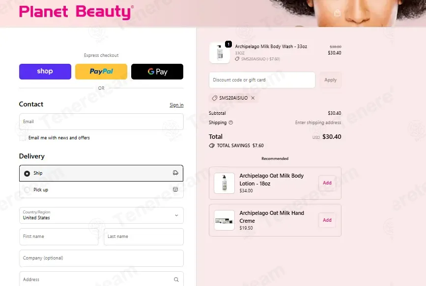 Planet Beauty coupon code: 20% off with SMS20AISIUO. Tested and valid as 3 weeks ago.