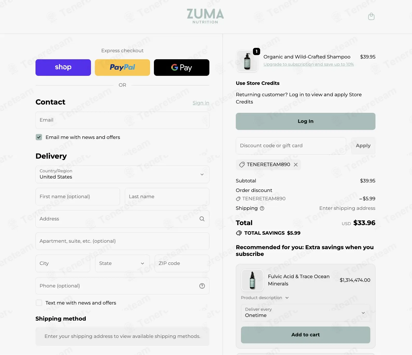 Zuma Nutrition coupon code: 15% off with TENERETEAM890. Tested and valid as 3 days ago.