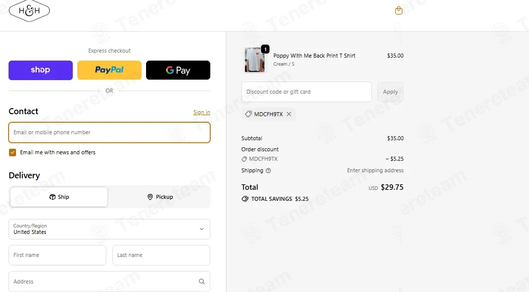 Hue and Hem coupon code: 15% off with MDCFH9TX. Tested and valid as 2 months ago.