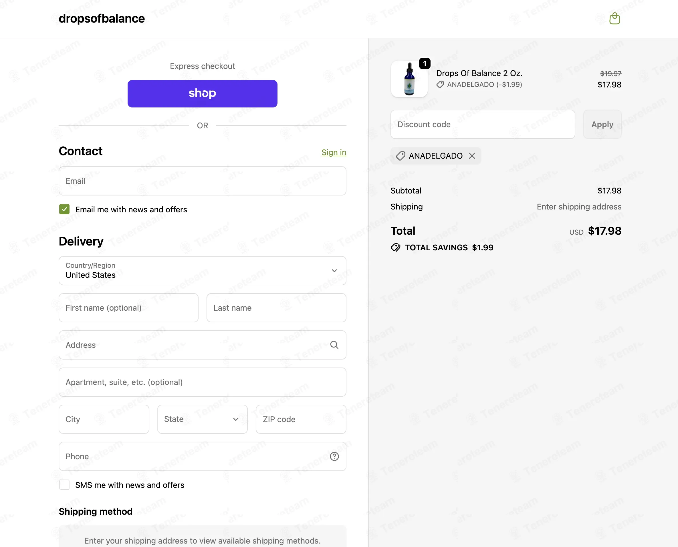 Drops Of Balance coupon code: 10% off with ANADELGADO. Tested and valid as 1 month ago.