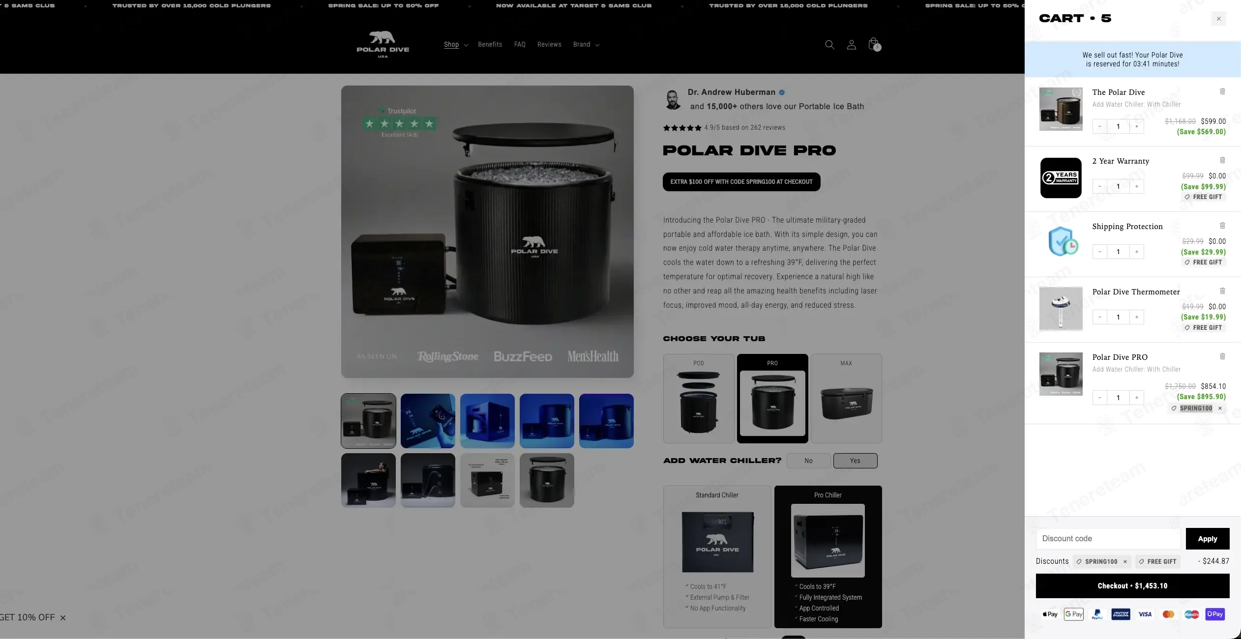 The Polar Dive coupon code: $100 off with SPRING100. Tested and valid as 4 months ago.
