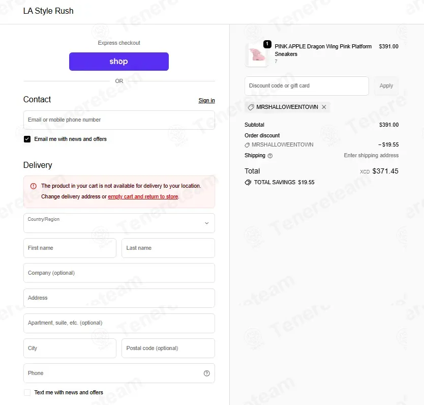 La Style Rush coupon code: 5% off with MRSHALLOWEENTOWN. Tested and valid as 6 months ago.
