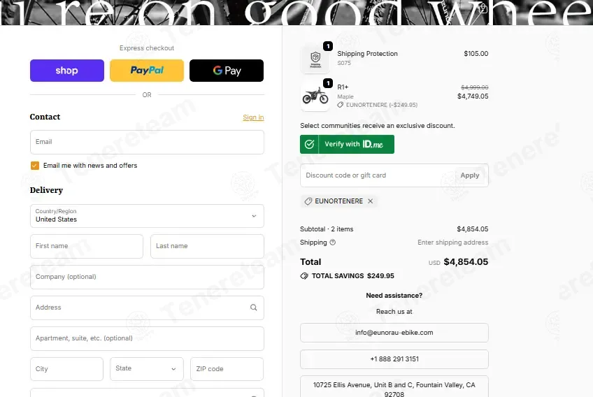 Eunorau EBike coupon code: 5% off with EUNORTENERE. Tested and valid as 1 day ago.