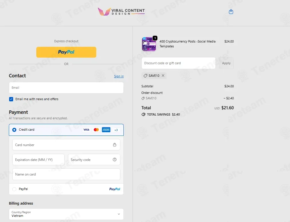 Viral Content Design coupon code: 10% off with SAVE10. Tested and valid as 2 months ago.