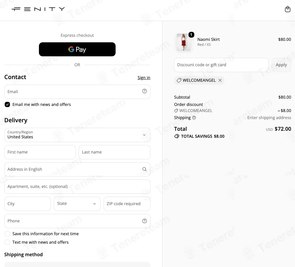 Fenity Fashion coupon code: 10% off with WELCOMEANGEL. Tested and valid as 2 weeks ago.