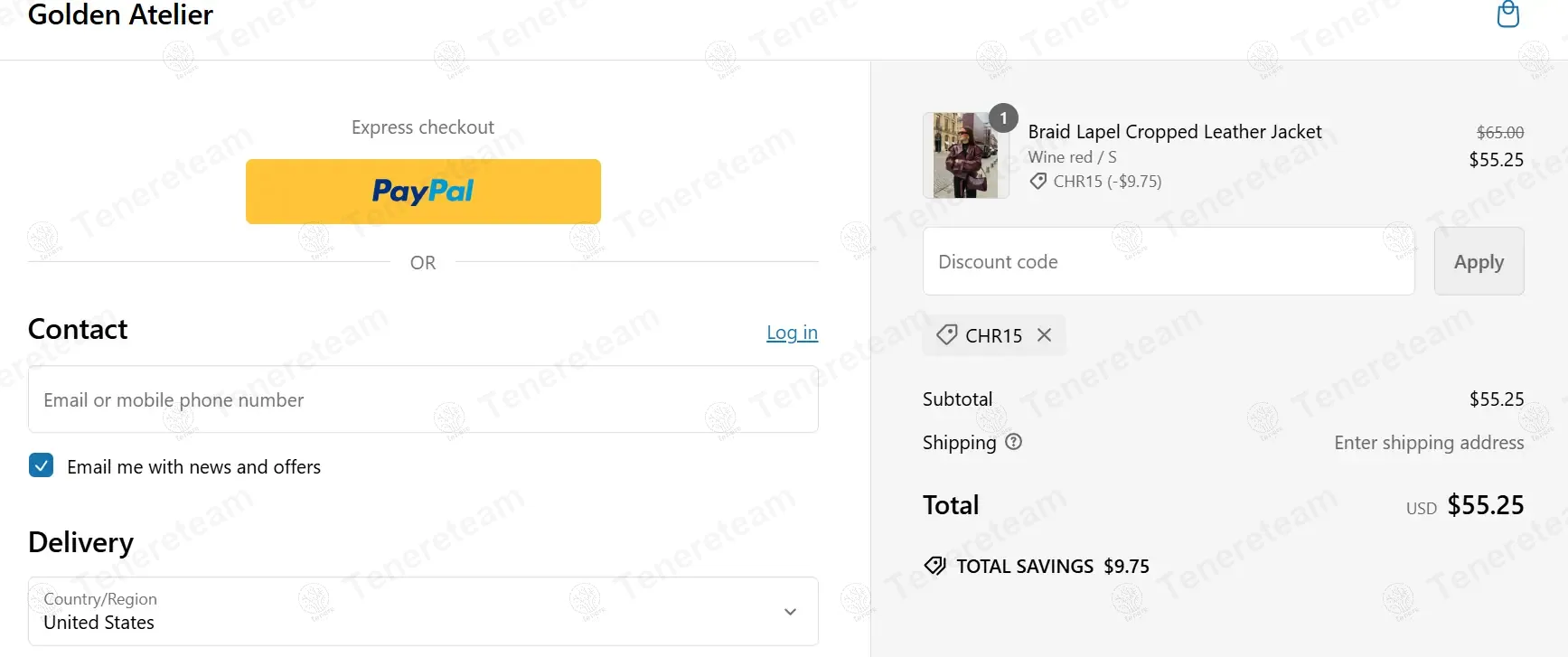 Golden Atelier coupon code: 15% off with CHR15. Tested and valid as 1 year ago.