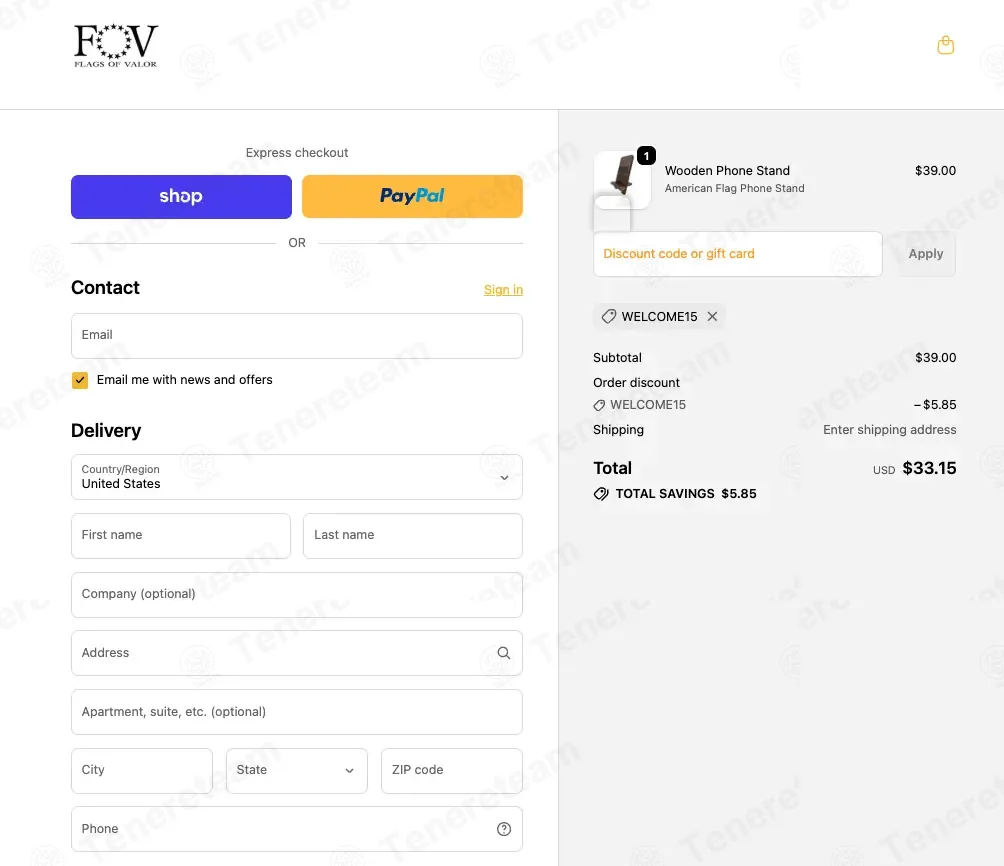 Flags Of Valor coupon code: 15% off with WELCOME15. Tested and valid as 9 months ago.