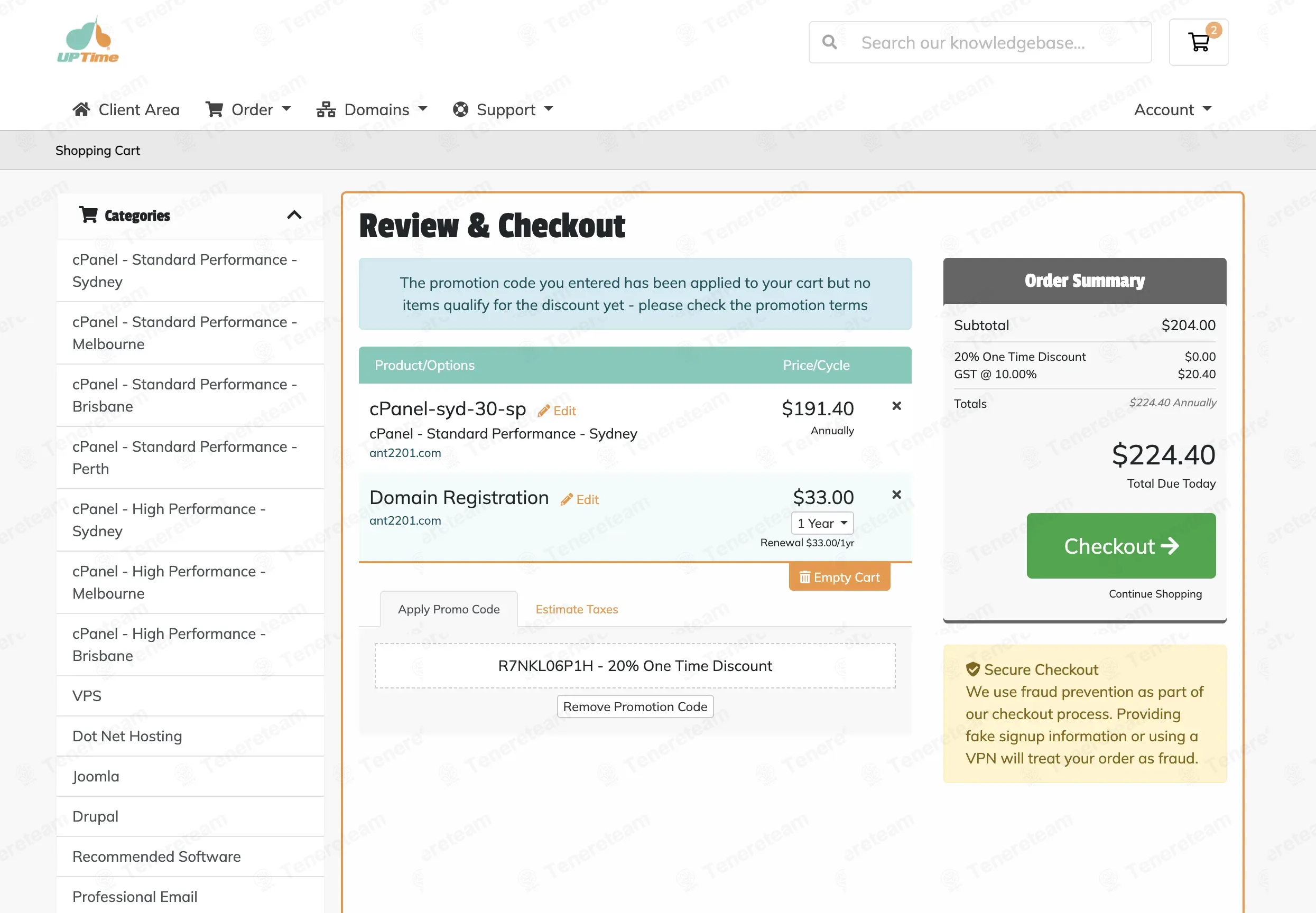 Uptime Web Hosting AU coupon code: 20% off with R7NKL06P1H. Tested and valid as 10 months ago.