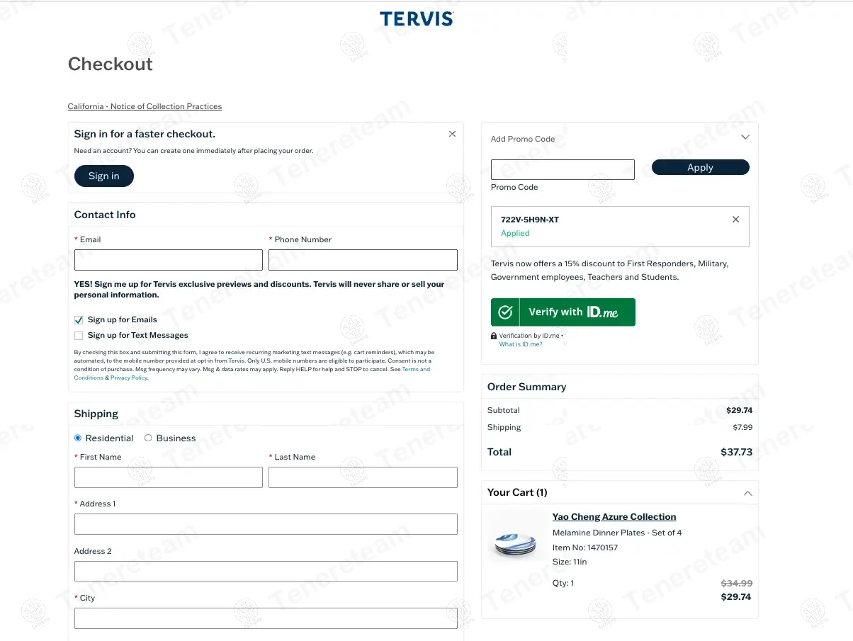 Tervis coupon code: 15% off with 722V-5H9N-XT. Tested and valid as 10 months ago.