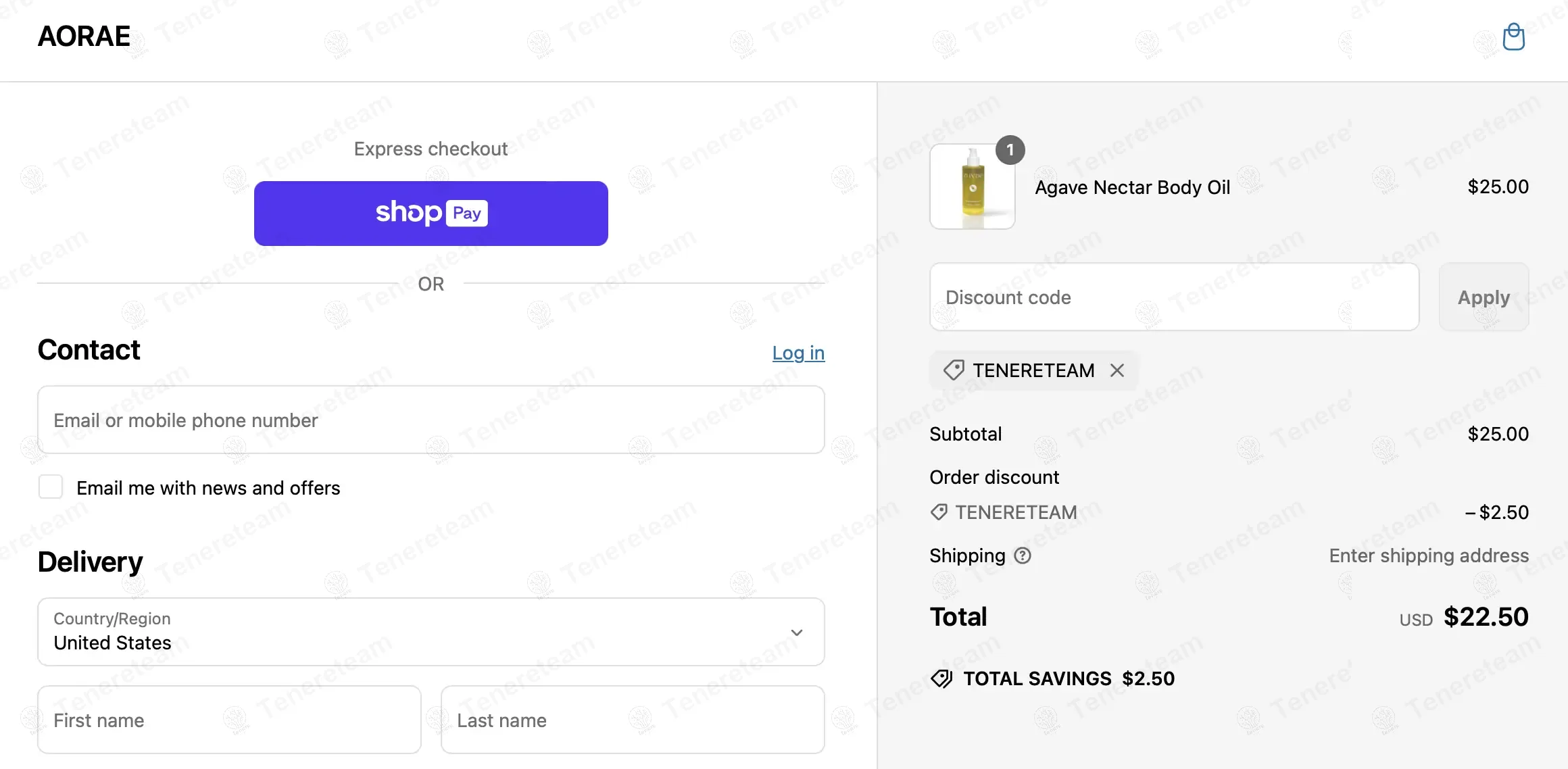 Aorae coupon code: 10% off with TENERETEAM. Tested and valid as 1 year ago.