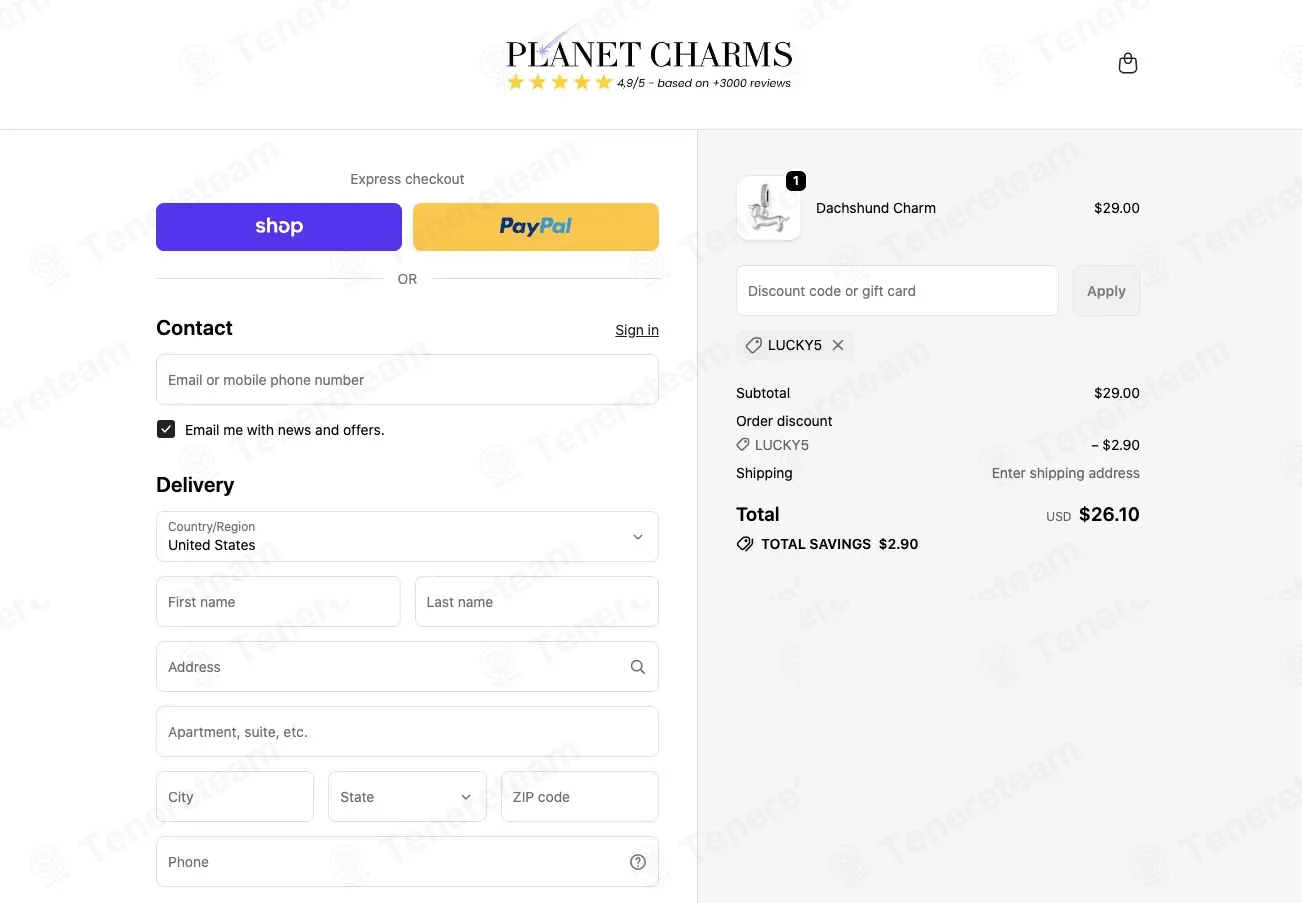 Planet Charms coupon code: 10% off with LUCKY5. Tested and valid as 1 month ago.