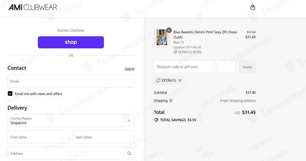 AMI Clubwear coupon code: 15% off with extra15. Tested and valid as 10 months ago.