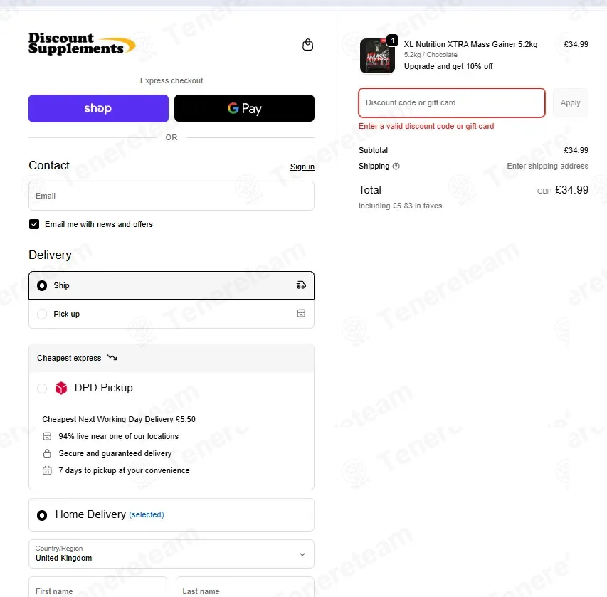 Discount Supplements UK coupon code: 5% off with E354ZT. Tested and valid as 4 months ago.