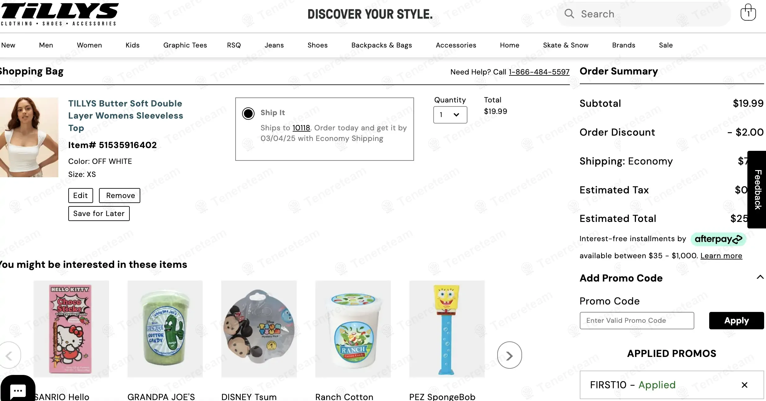 Tillys coupon code: 10% off with FIRST10. Tested and valid as 1 year ago.
