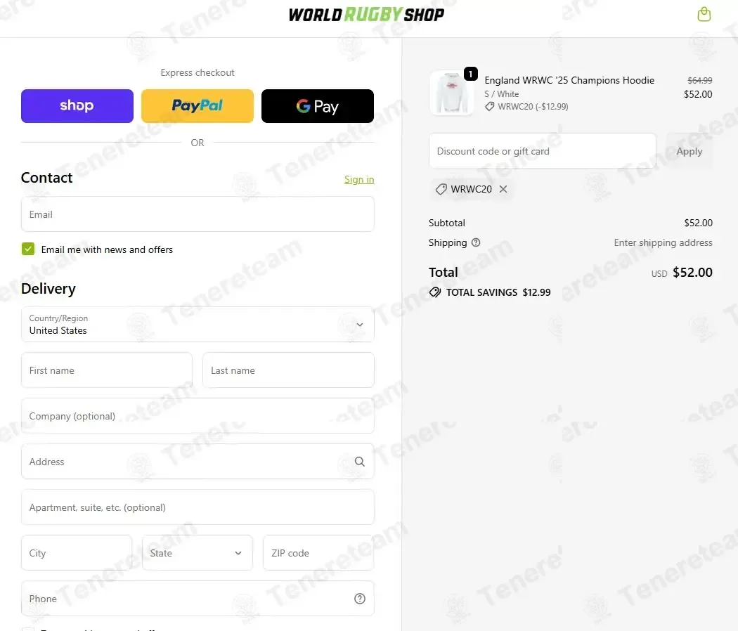 World Rugby Shop coupon code: 20% off with WRWC20. Tested and valid as 2 months ago.