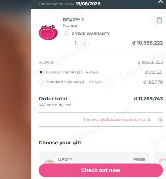 Foreo coupon code: 30% off with 30SPECIAL. Tested and valid as 2 weeks ago.