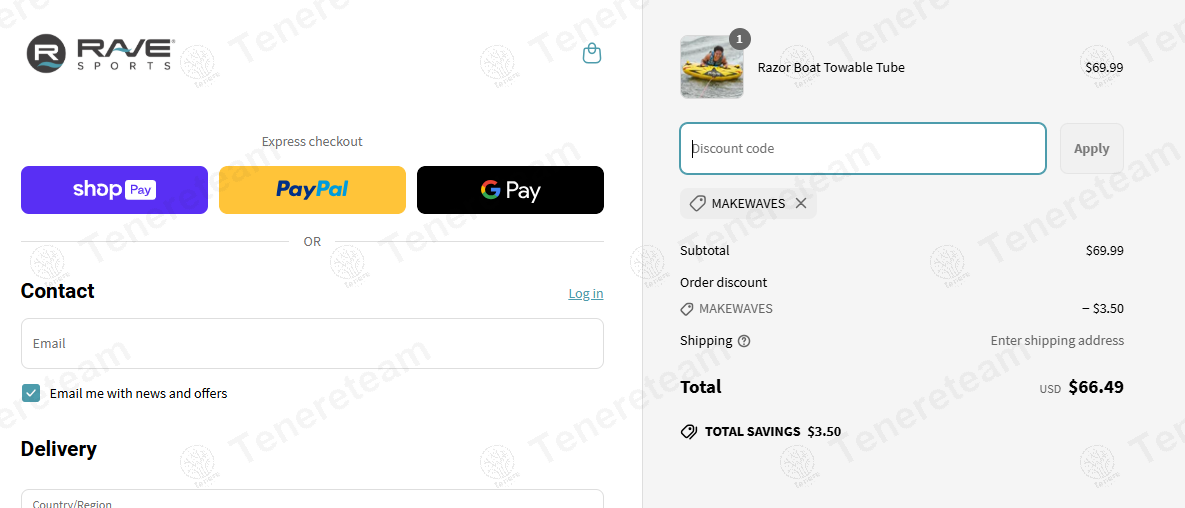 Rave Sports coupon code: 5% off with MAKEWAVES. Tested and valid as 1 year ago.