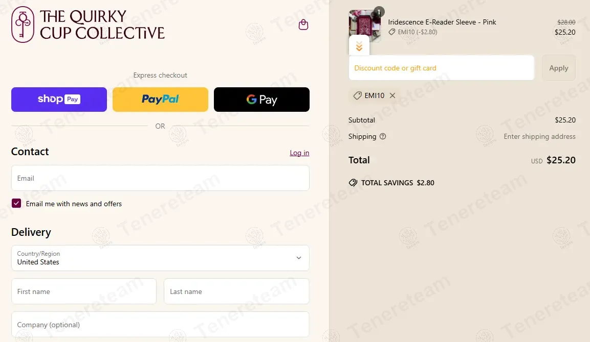 The Quirky Cup Collective apply coupon code