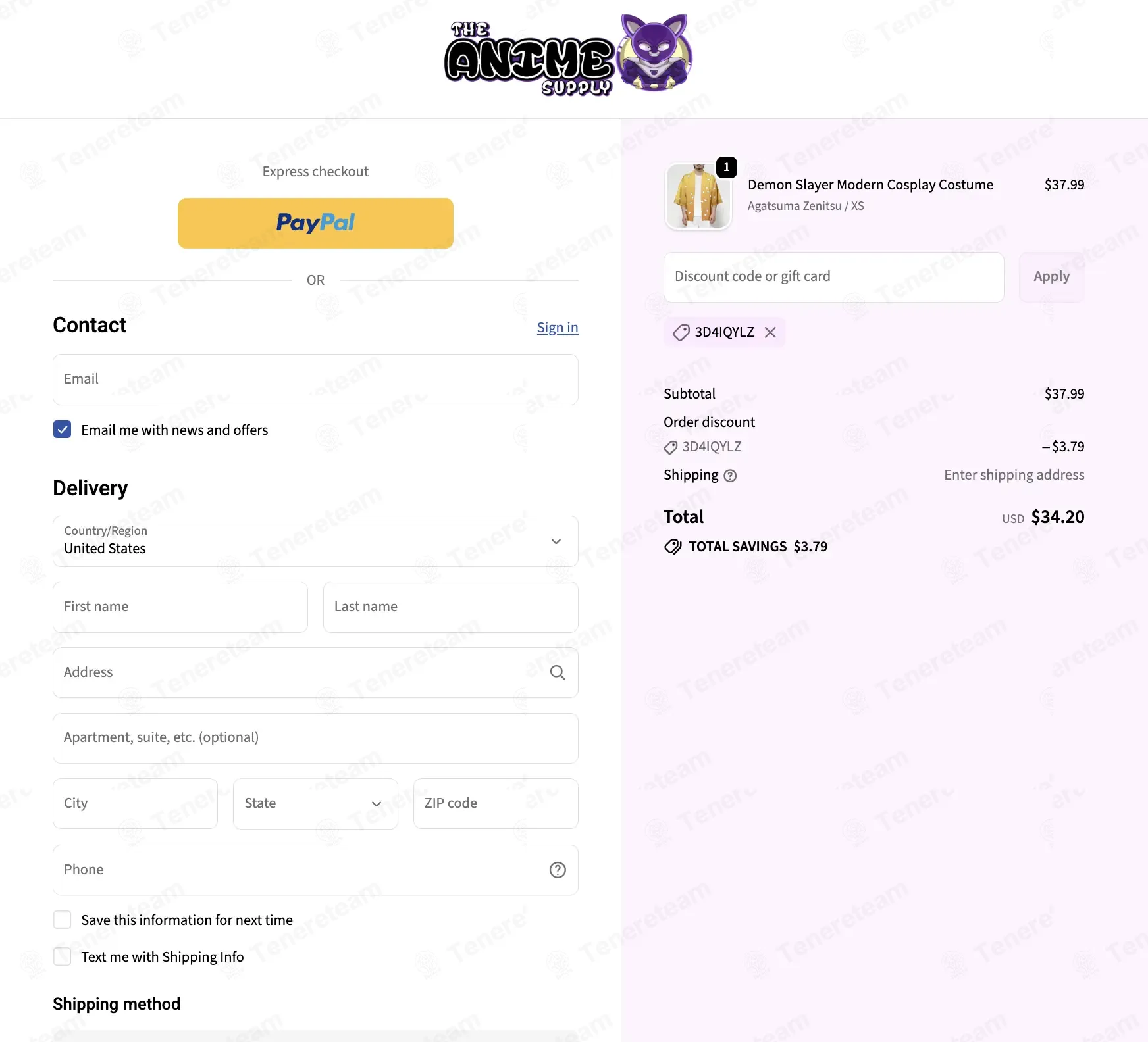 The Anime Supply coupon code: 10% off with 3D4IQYLZ. Tested and valid as 1 week ago.