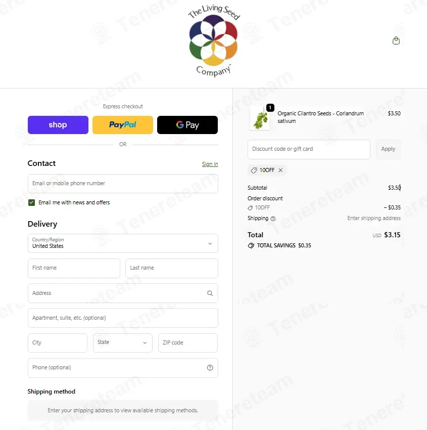 Living Seed Company coupon code: 10% off with 10OFF. Tested and valid as 1 month ago.