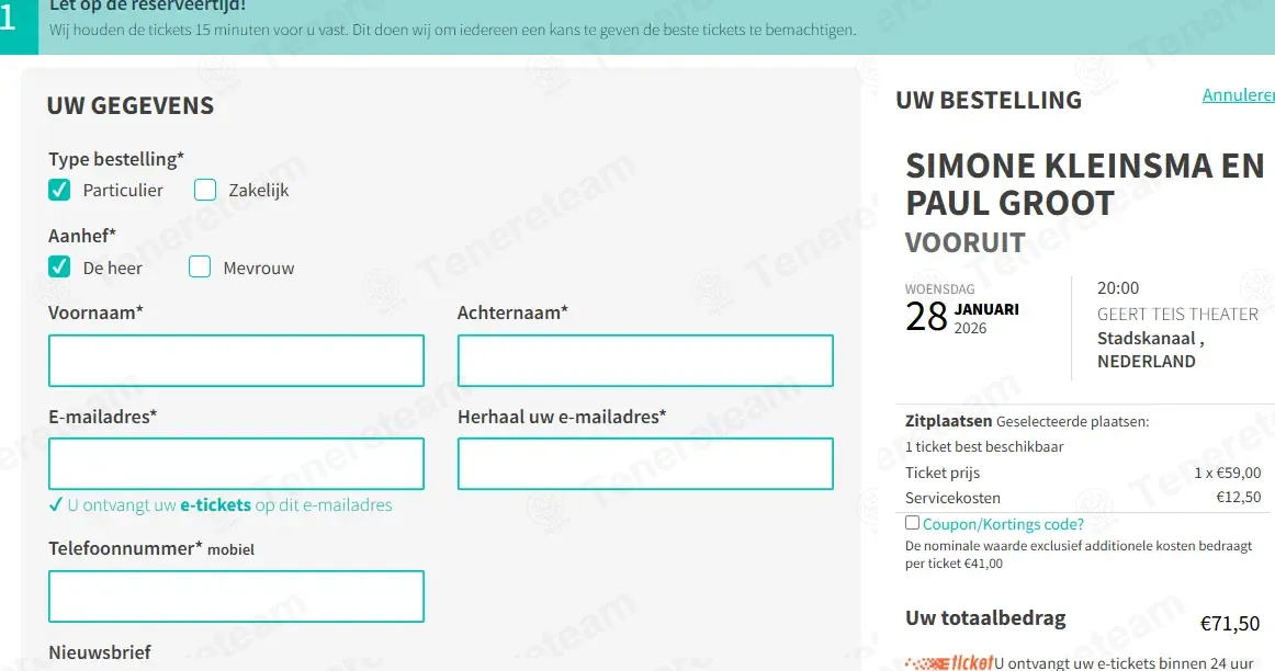 Topticketshop NL coupon code: 5% off with K3-34554-ALBRF-8867. Tested and valid as 4 days ago.