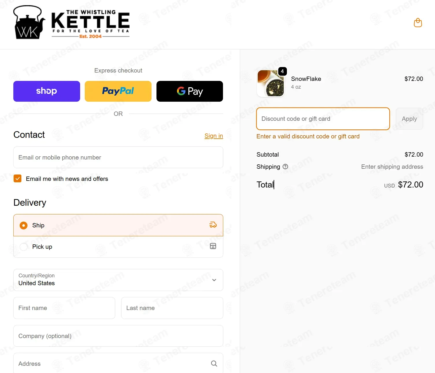 The Whistling Kettle coupon code: Sale off with WHE. Tested and valid as 4 months ago.