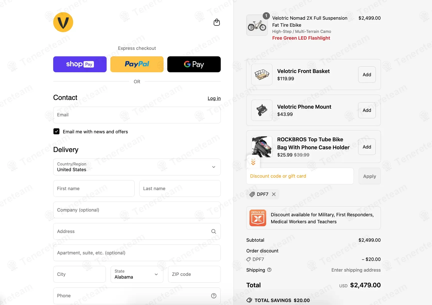 Velotric apply coupon code