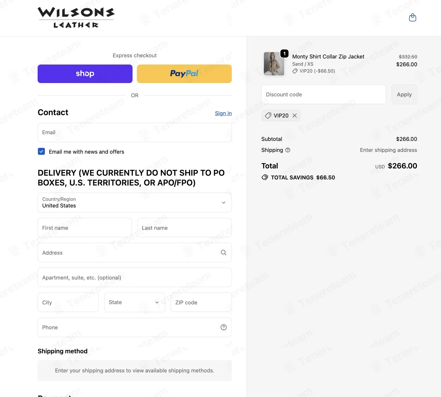 Wilson's Leather coupon code: 20% off with VIP20. Tested and valid as 1 month ago.