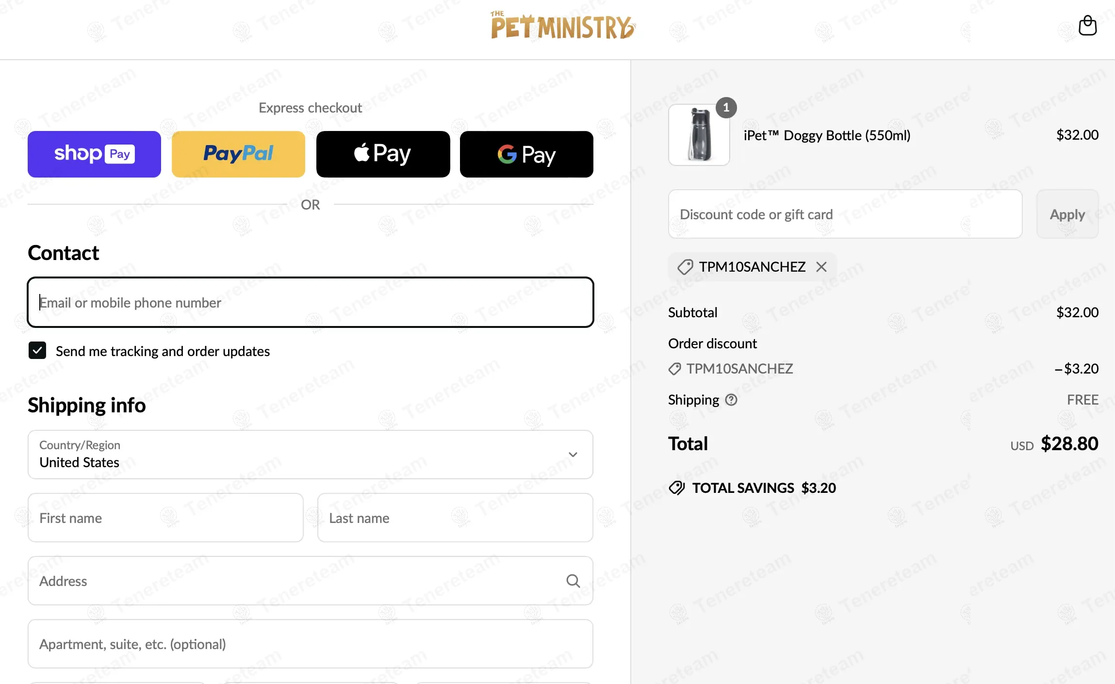 The Pet Ministry coupon code: 10% off with TPM10SANCHEZ. Tested and valid as 4 months ago.