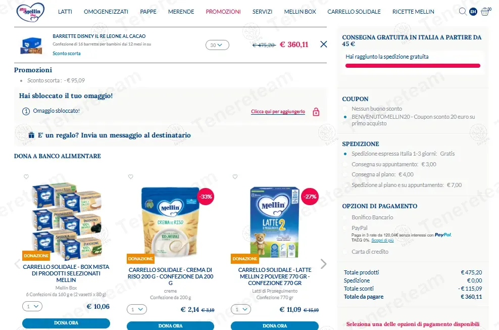 My Mellin Shop IT coupon code: €20 off with BENVENUTOMELLIN20. Tested and valid as 1 year ago.
