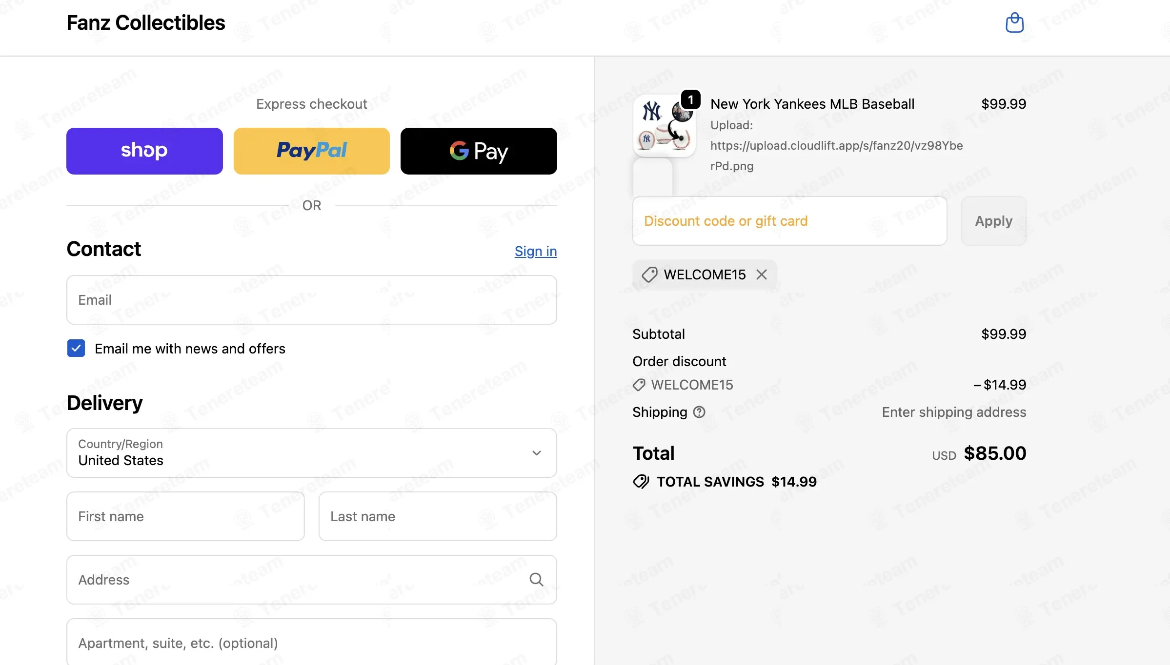 Fanz Collectibles coupon code: 15% off with WELCOME15. Tested and valid as 5 days ago.