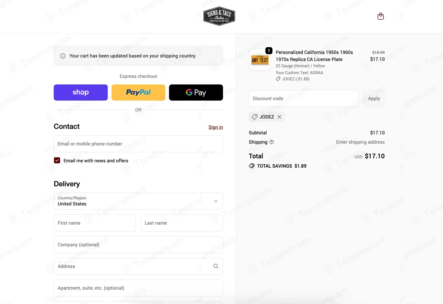 Signs And Tags Online coupon code: 10% off with JODEZ. Tested and valid as 1 month ago.