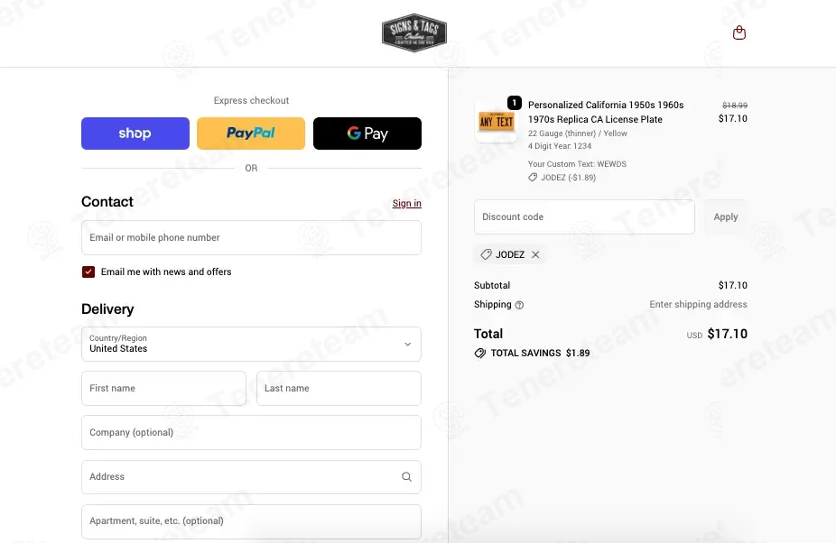 Signs And Tags Online coupon code: 10% off with JODEZ. Tested and valid as 1 month ago.