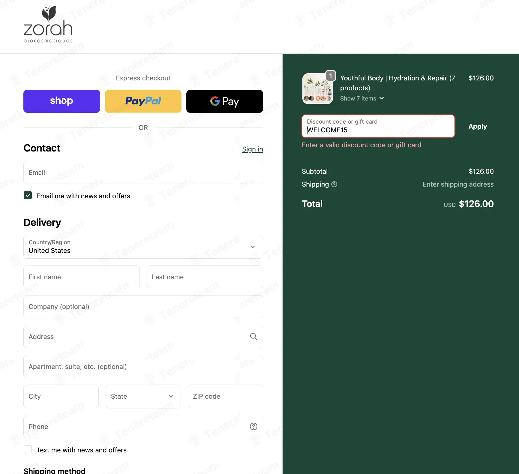 Zorah Biocosmetiques coupon code: 15% off with WELCOME15. Tested and valid as 2 weeks ago.