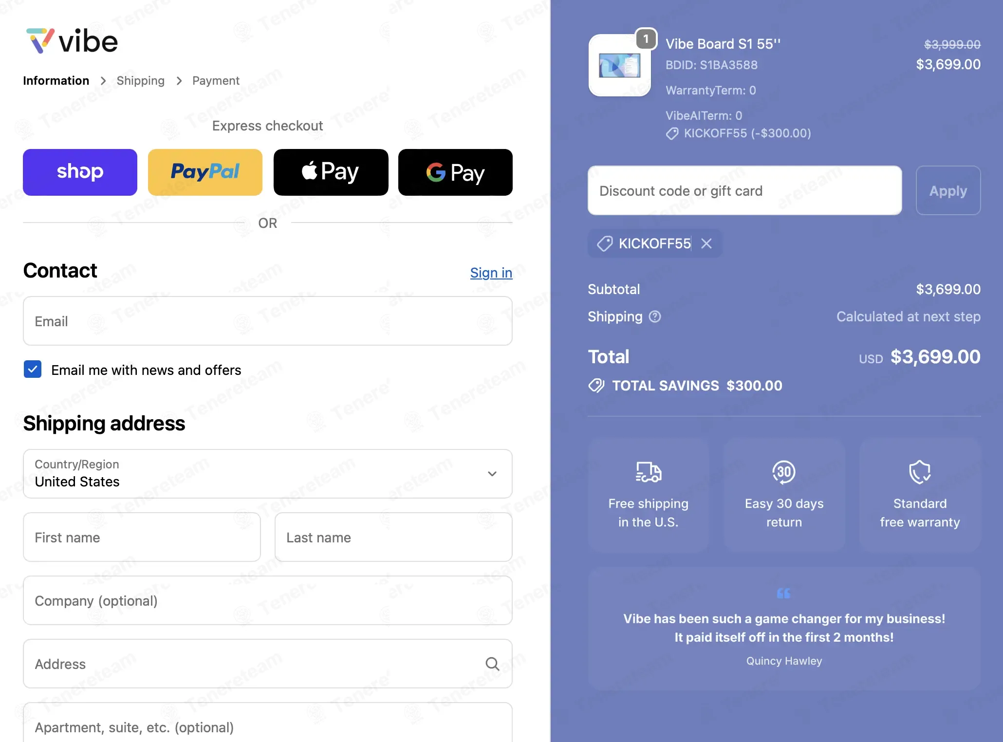 Vibe coupon code: $300 off with KICKOFF55. Tested and valid as 3 months ago.