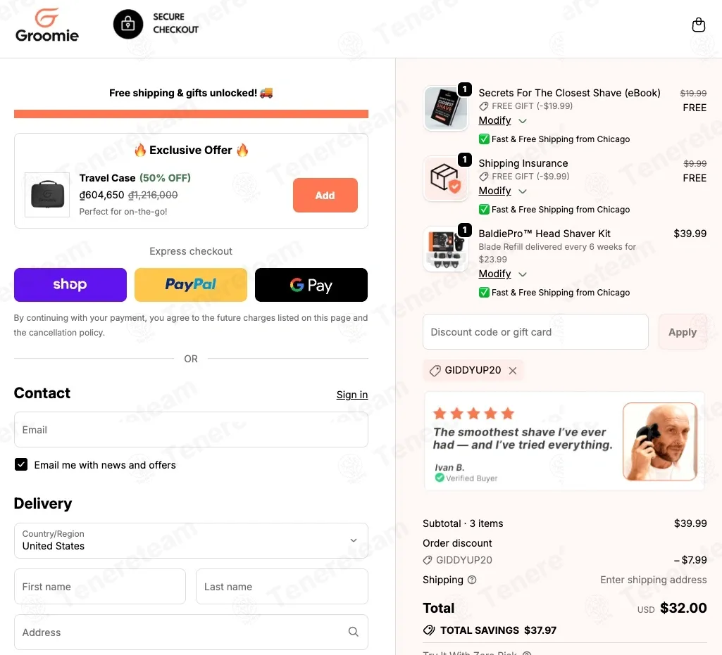 Groomie Club coupon code: 20% off with GIDDYUP20. Tested and valid as 3 weeks ago.